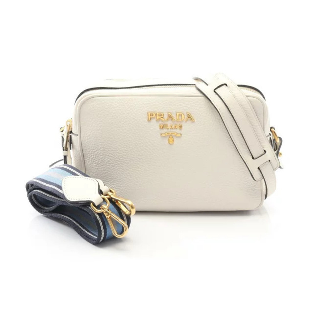 Prada VIT DAINO Shoulder Bag Leather White